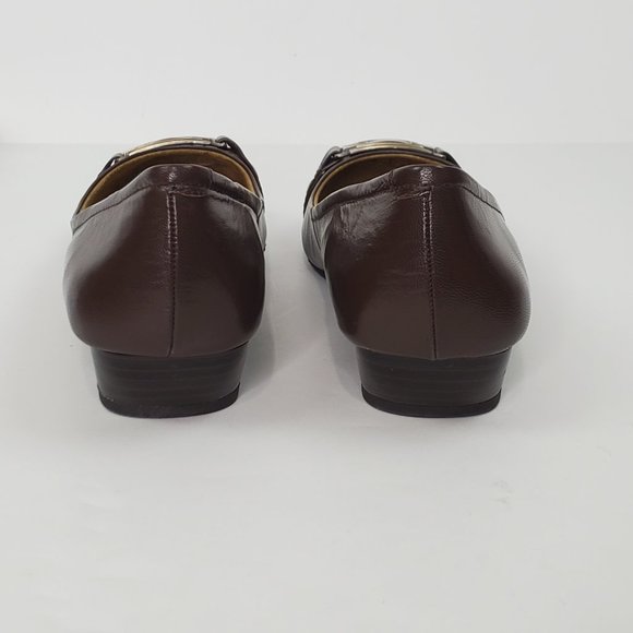 Naturalizer Brown With Hardware Preppy Slip-On Rounded Toe Flats Size 7 1/2M - Picture 7 of 16